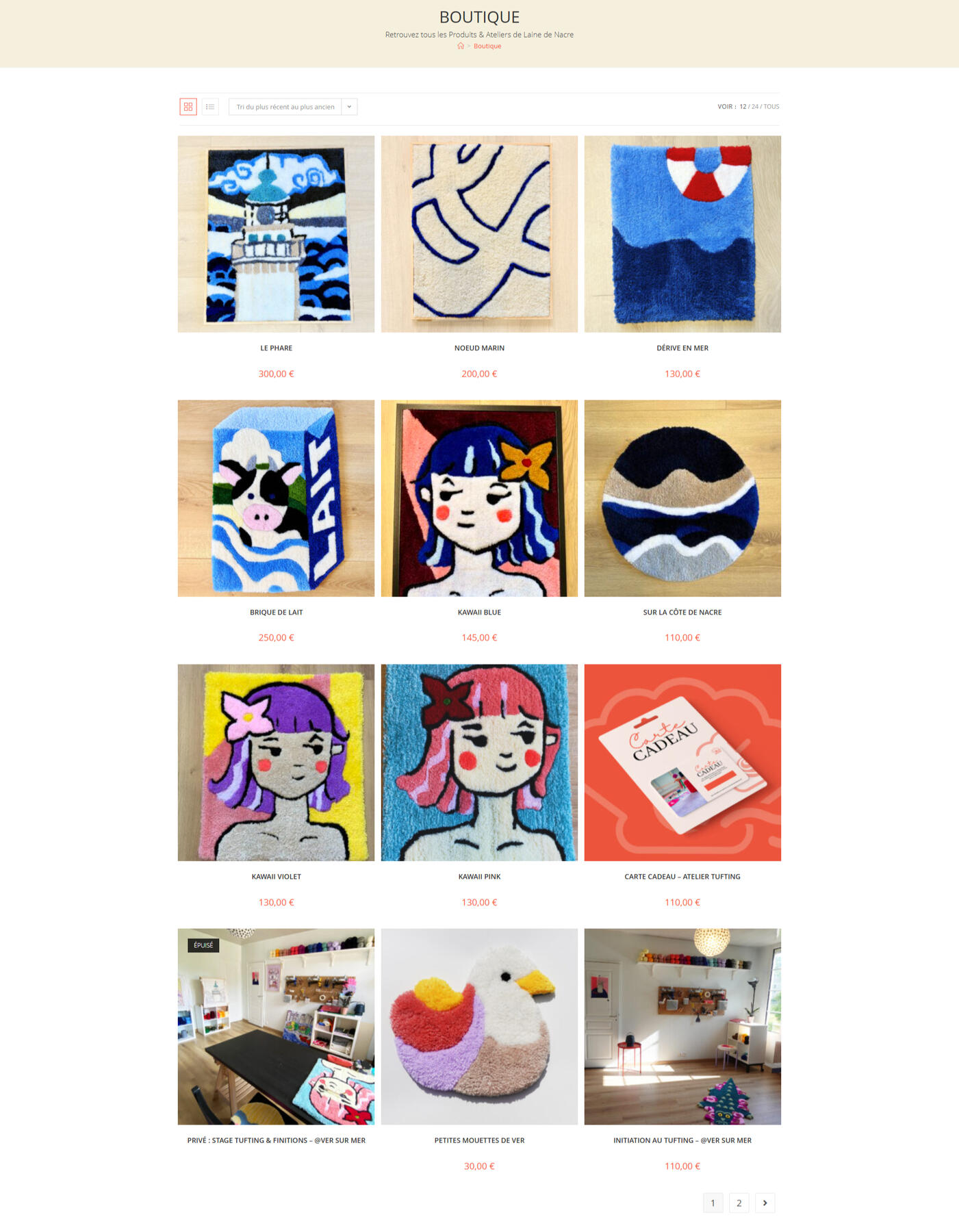 Laine de Nacre - Page Produits