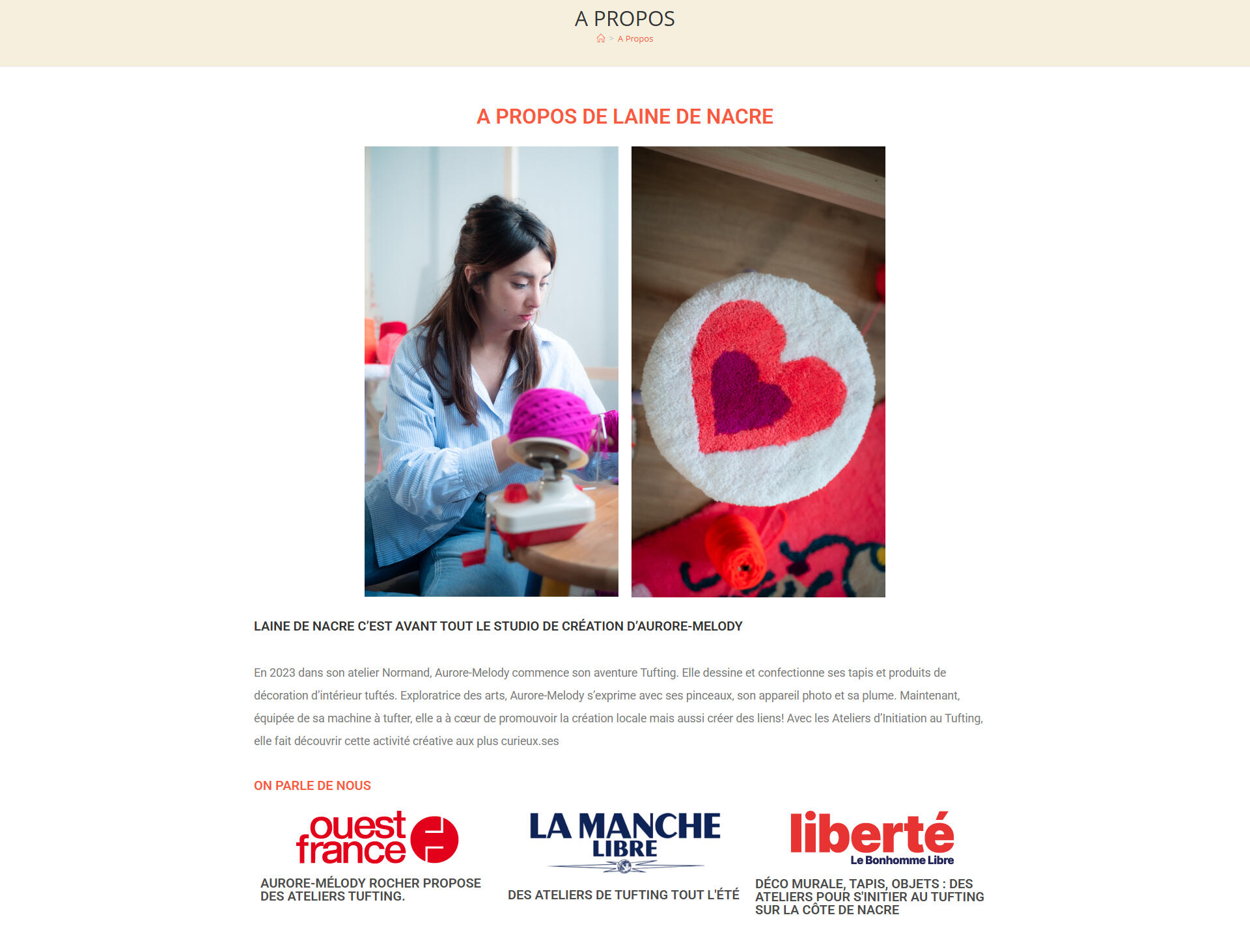 Laine de Nacre - A Propos de la Créatrice Aurore-Melody